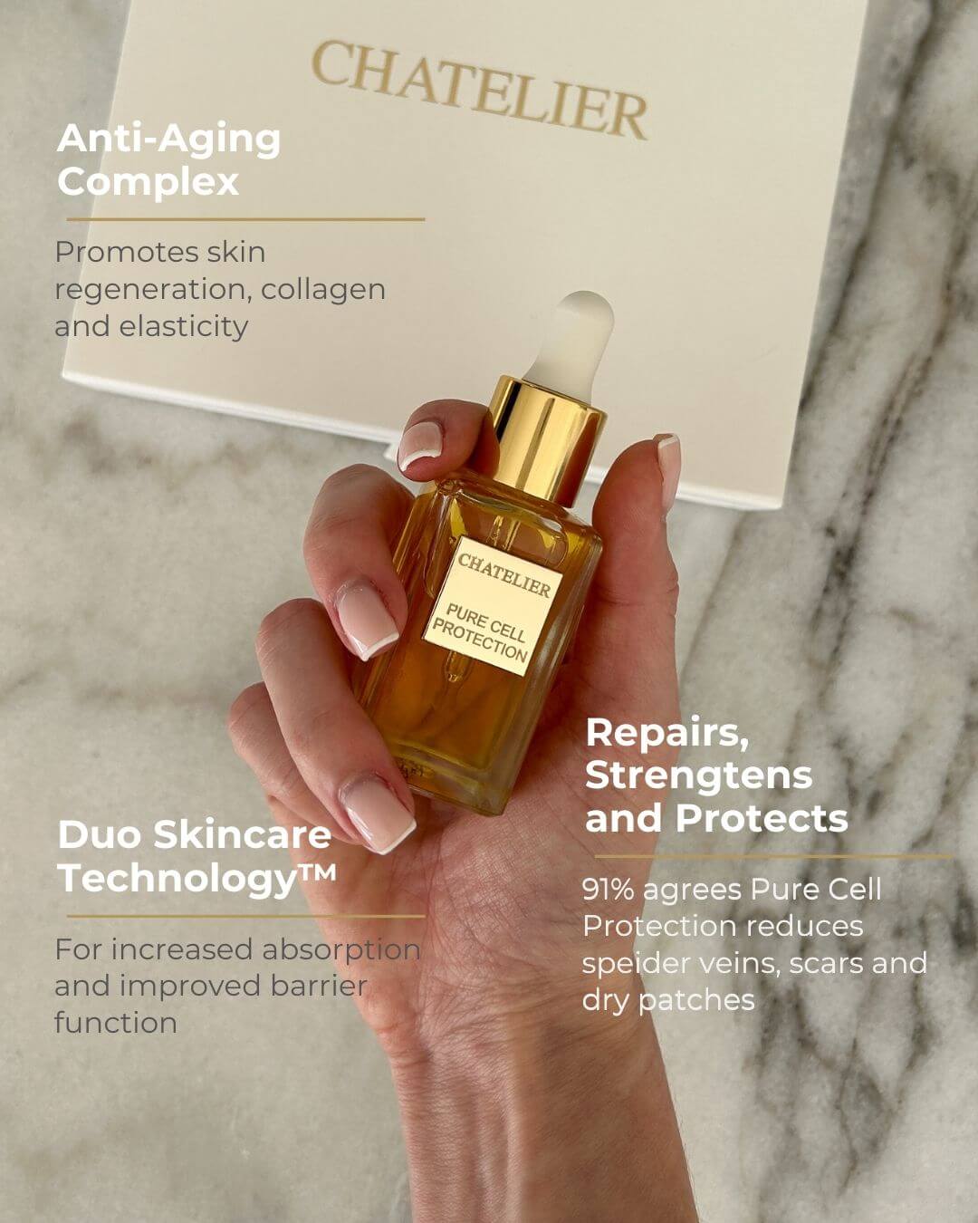 PURE CELL PROTECTION Night Serum – natural anti-aging serum to repair, strengthen, and restore skin overnight