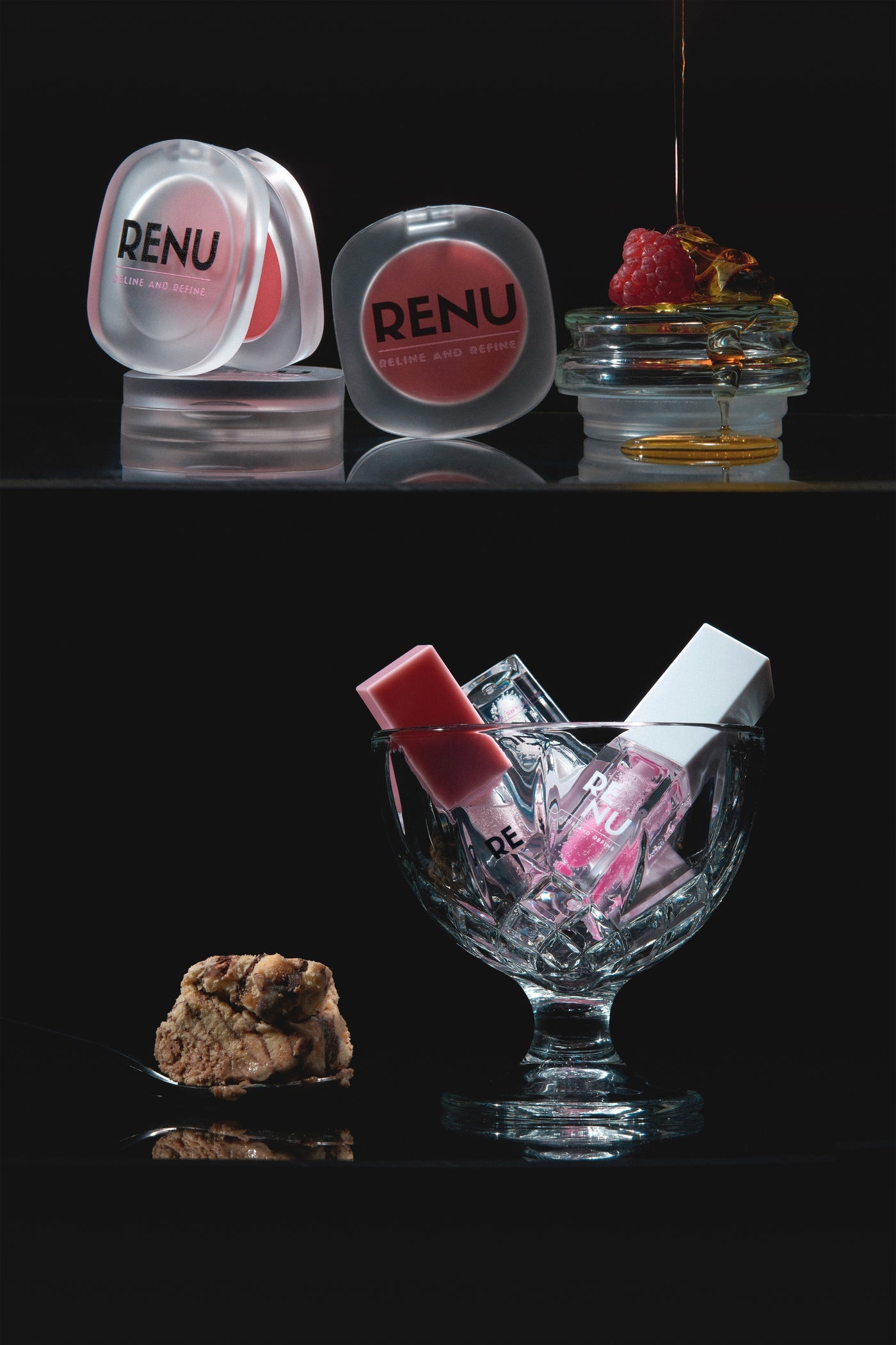 RENU Salmon Pink Powder Blush – peachy pink, buildable powder for a soft-focus glow