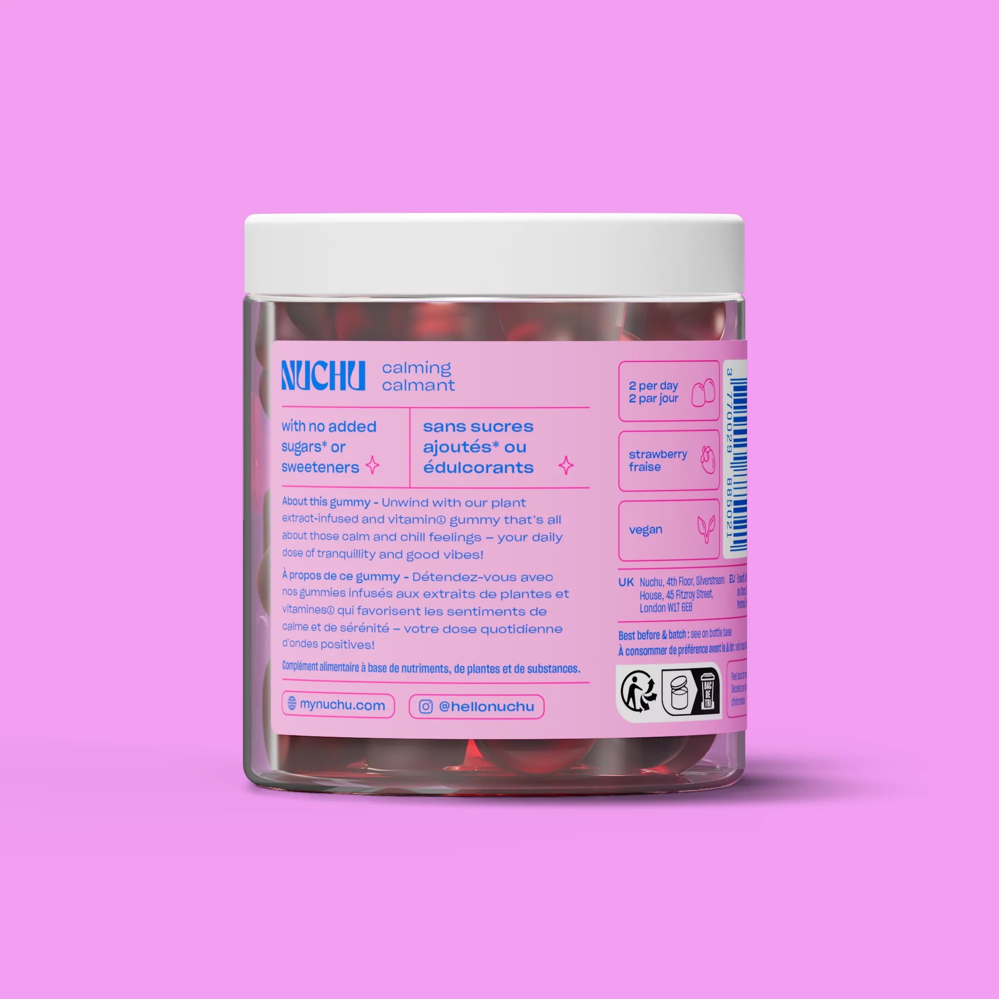 NUCHU Calming Gummies with Ashwagandha for stress relief and relaxation