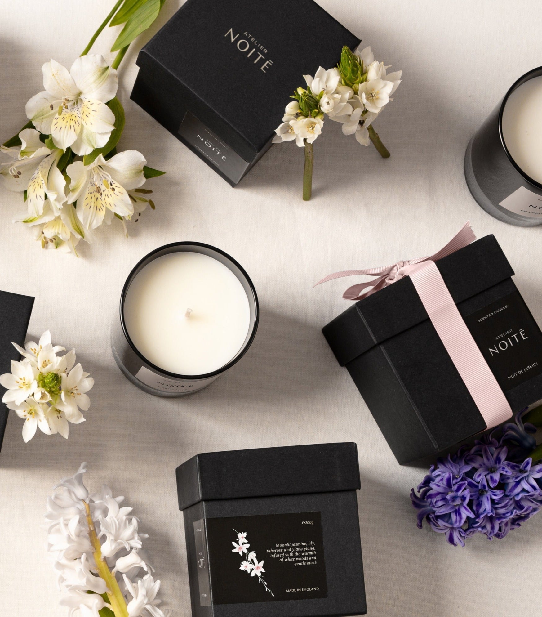 Atelier Noitē Nuit de Jasmin Candle — jasmine, tuberose, ylang ylang luxury vegan candle
