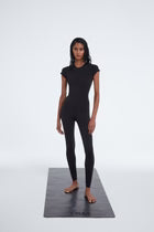 TSM Skin Tight Legging in Onyx Black – women’s fitted activewear with laser cut ankle details