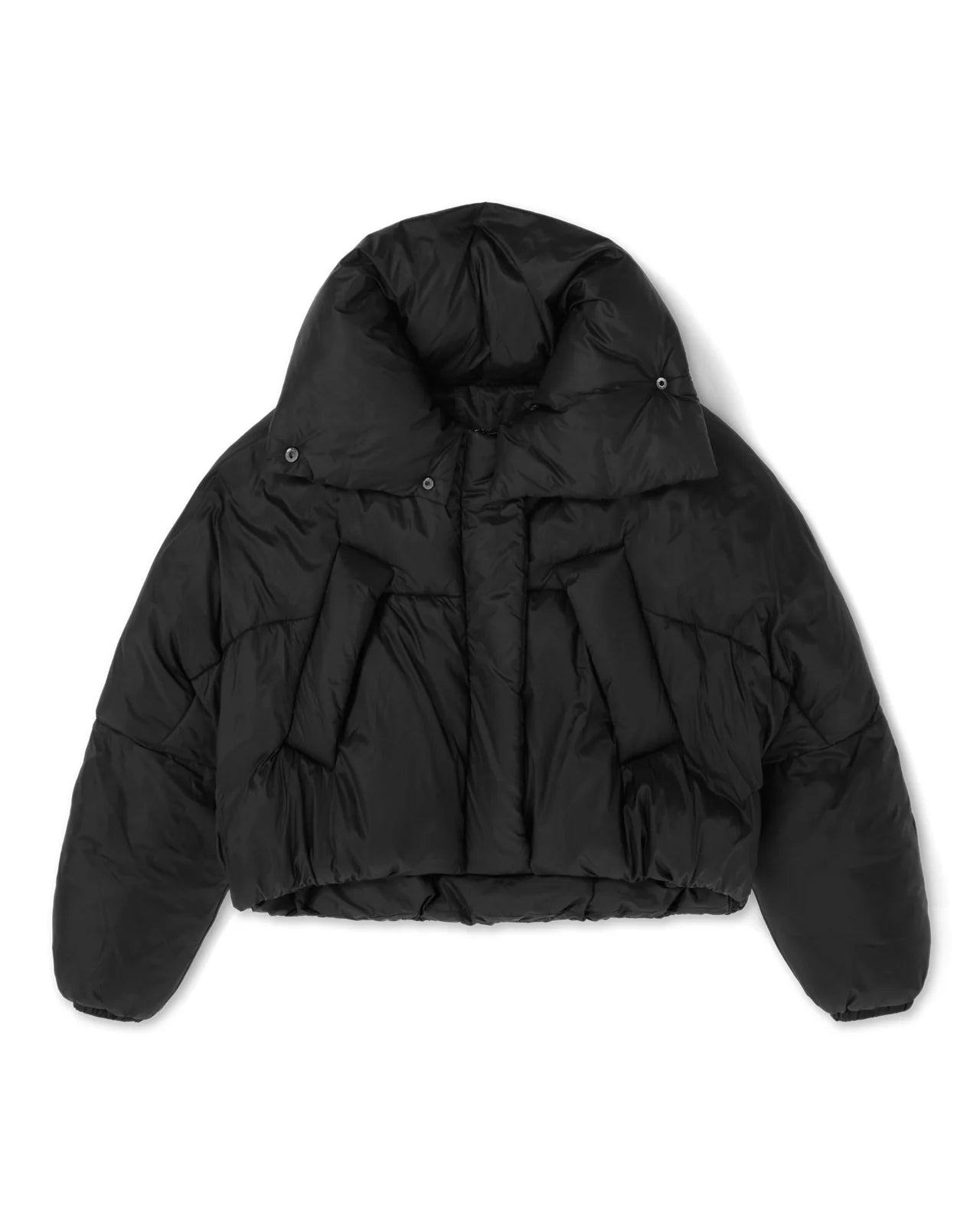 TSM Women’s Duvet Puffer Jacket in Ink Black – lightweight cropped outerwear with zipper and side pockets