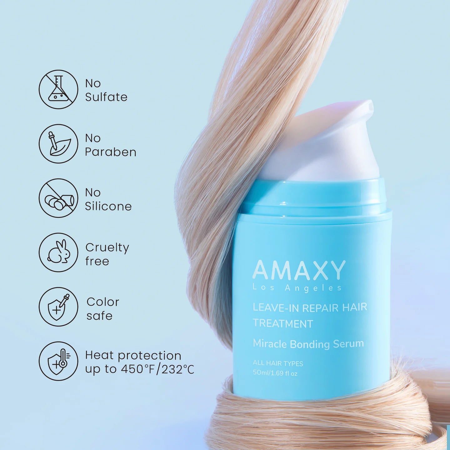 AMAXY Miracle Bonding Serum – leave-in hair treatment for damaged and colour-treated hair