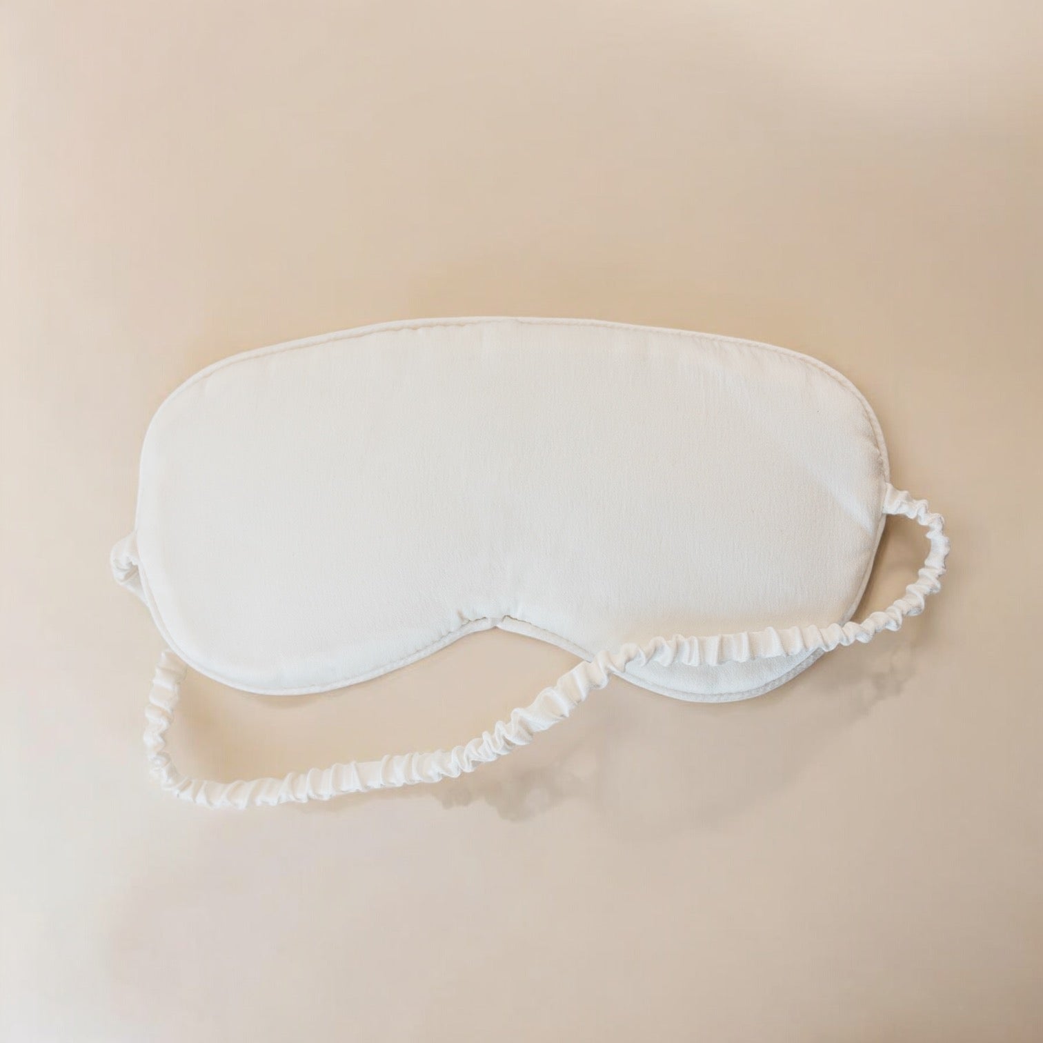 Luxury white floral Moonlight Poppy Mulberry silk eye mask with matching pouch by Atelier Noitē