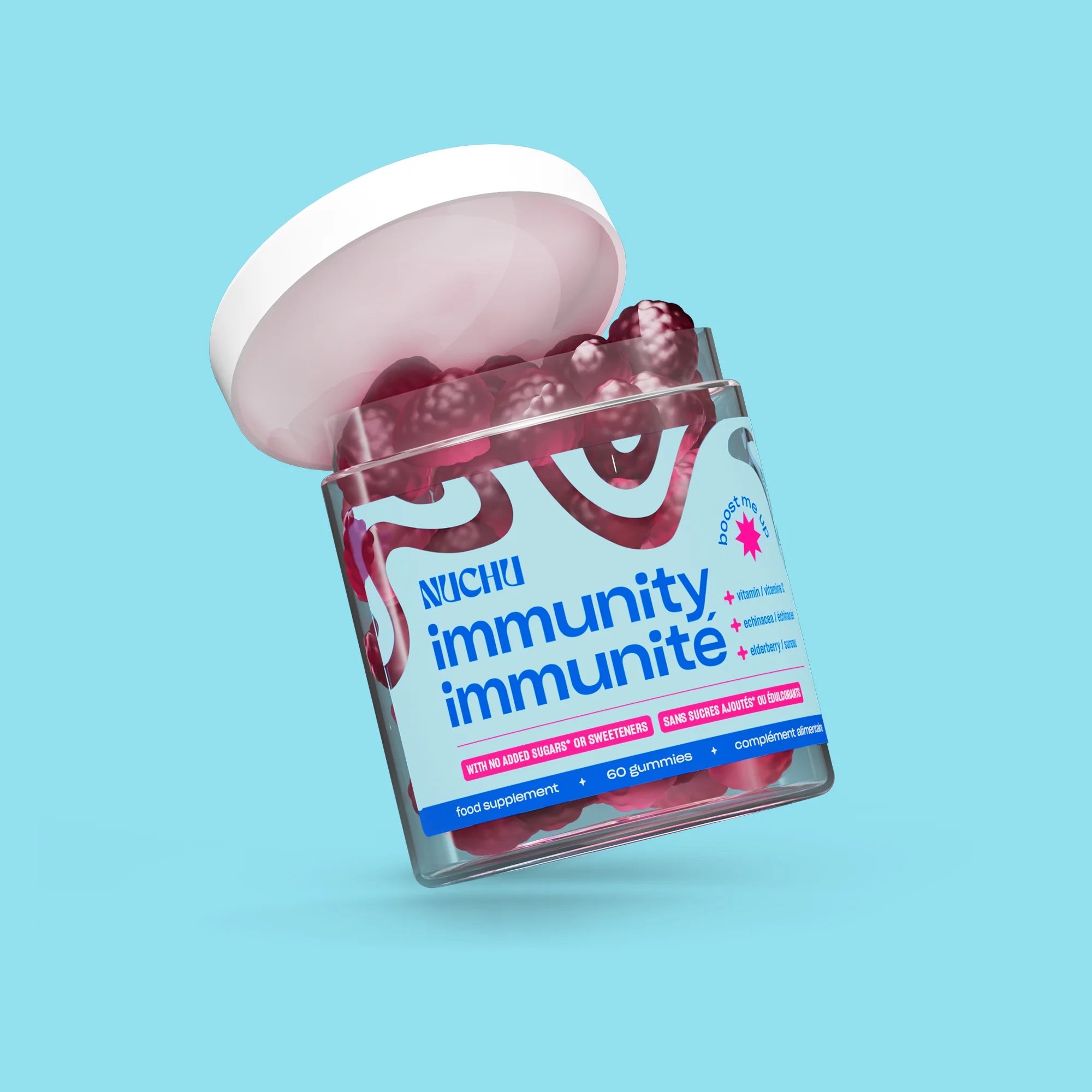 NUCHU Immunity Gummies with Vitamin C, Zinc & Elderberry for immune support