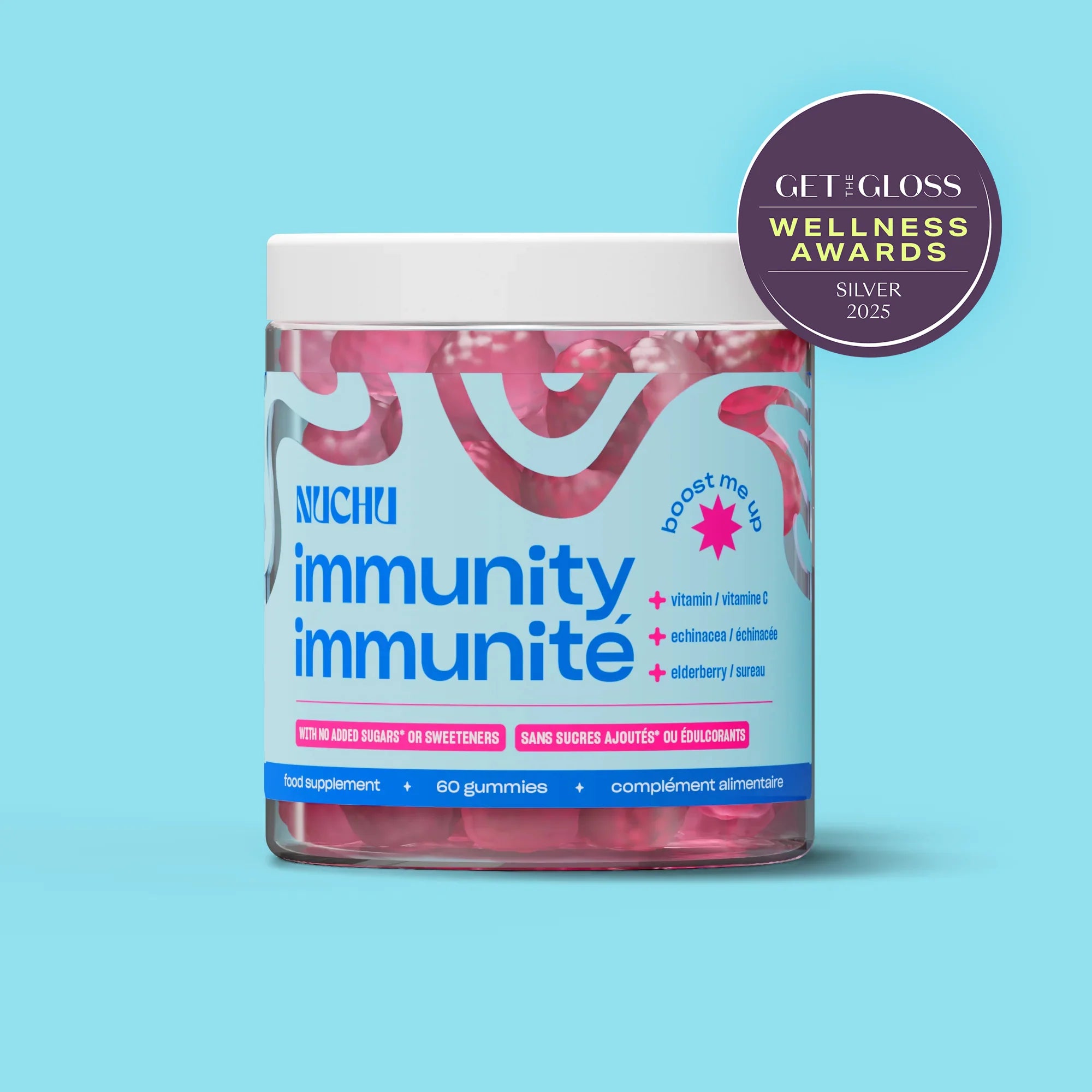 NUCHU Immunity Gummies with Vitamin C, Zinc & Elderberry for immune support