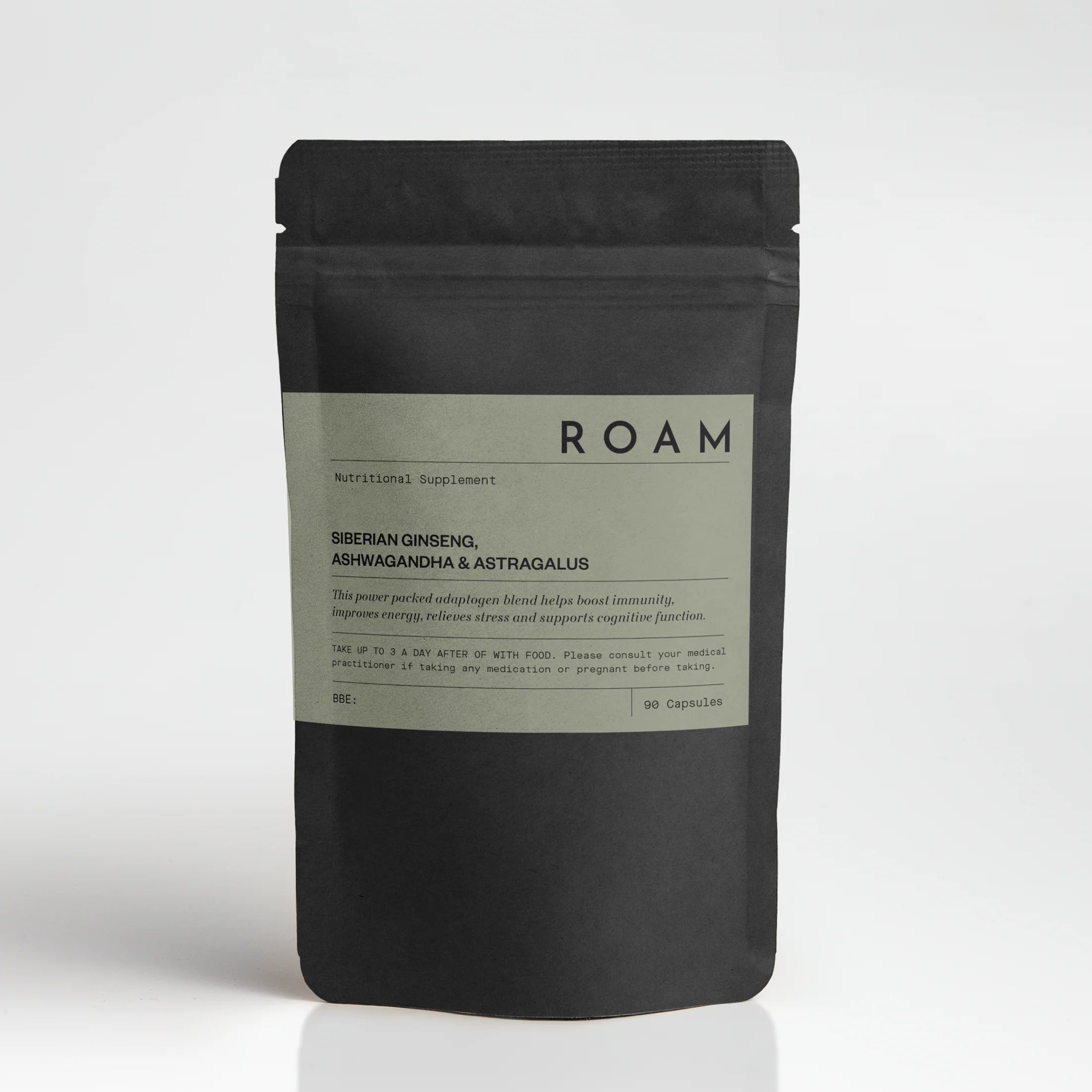 Roam Adaptogen Capsules – Siberian Ginseng, Ashwagandha & Astragalus – 90 count