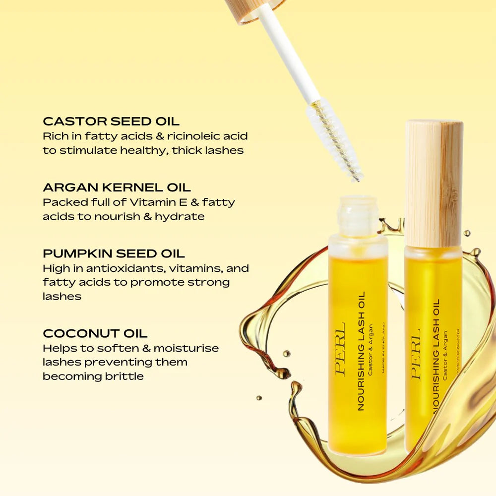 PERL Nourishing Lash Oil – natural vegan lash and brow growth serum with castor and argan oil