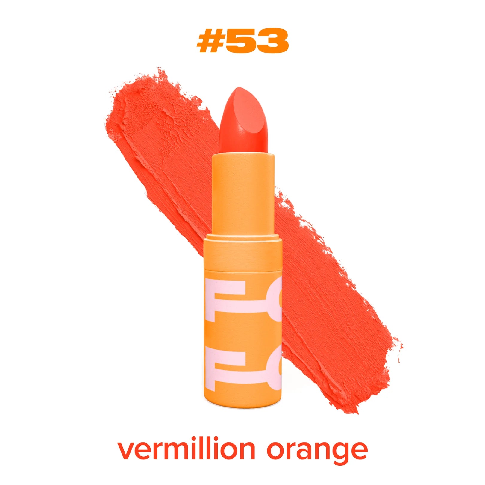 Beauty For Certain Deluxe Lipstick in #53 vermillion orange – matte finish