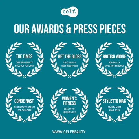 CELF Microvibration Therapy – anti-ageing skincare tool and hyaluronic acid serum for firmer, radiant skin