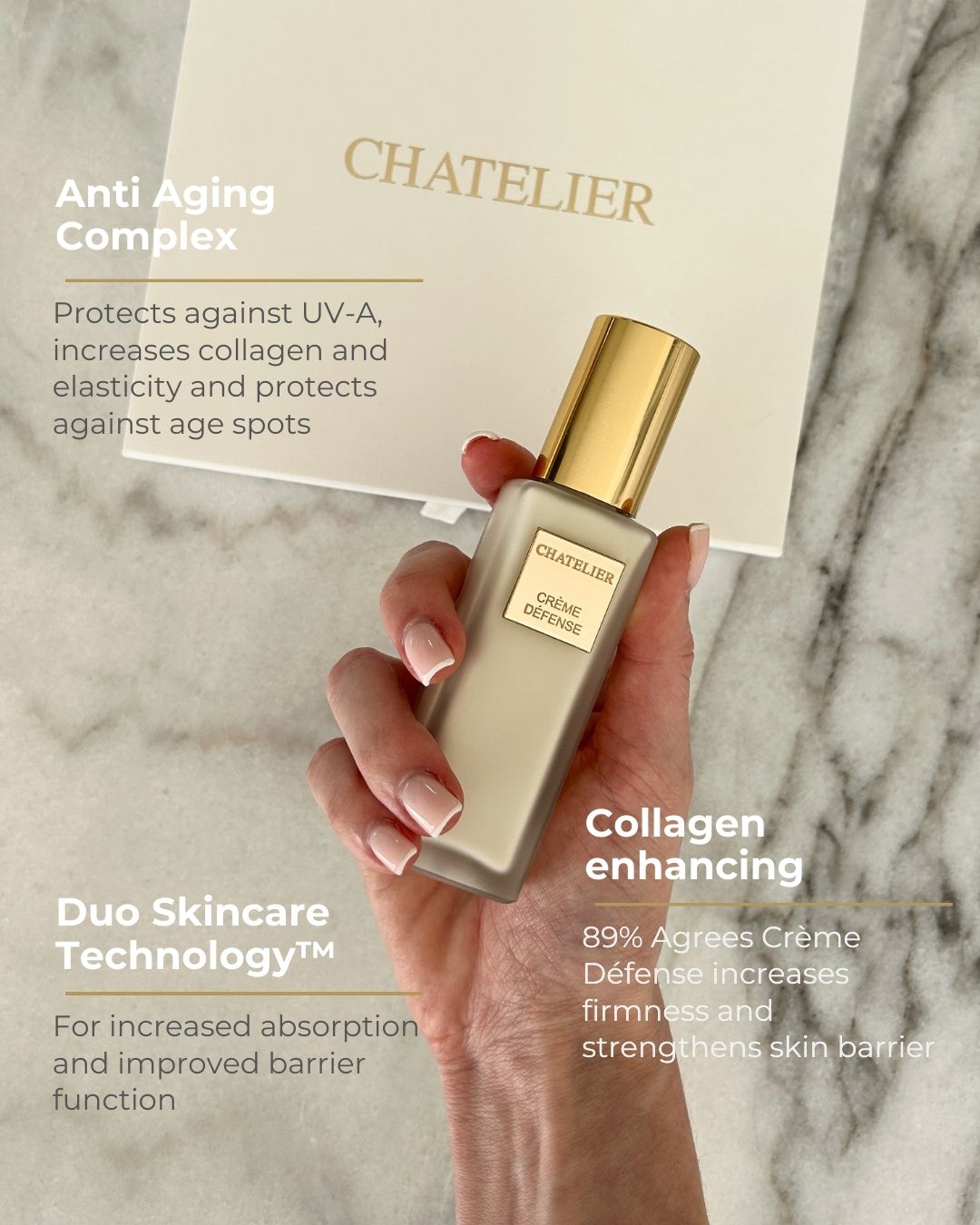 CRÈME DÉFENSE™ Age Protective Day Cream with UV-A protection, anti-aging and brightening skincare