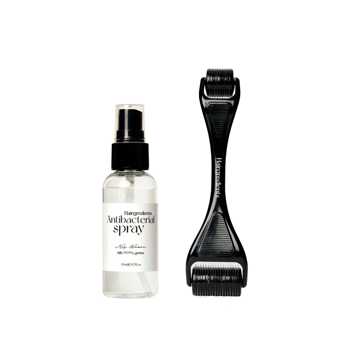 Hairgredients titanium derma roller for hair and brow growth with antibacterial spray