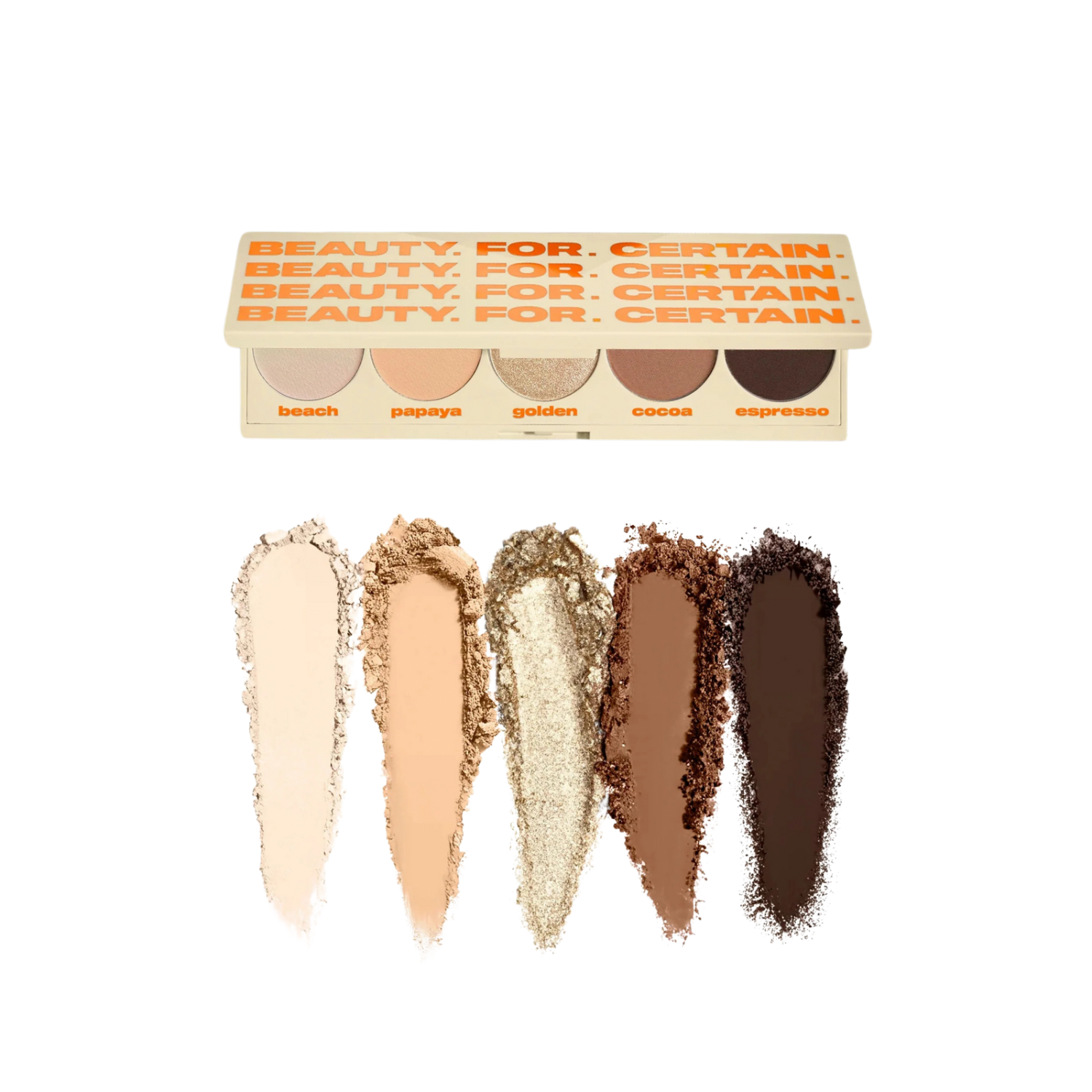 Beauty For Certain Playa to Palazzo Eyeshadow Palette with 5 matte & shimmer shades for day-to-night looks