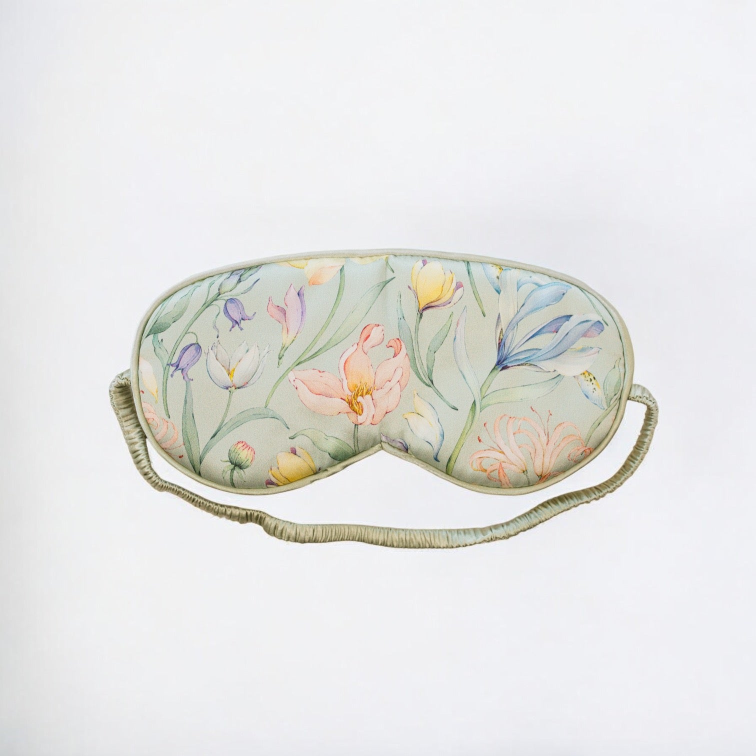 Secret Garden Mulberry silk floral sleep mask with matching pouch by Atelier Noitē