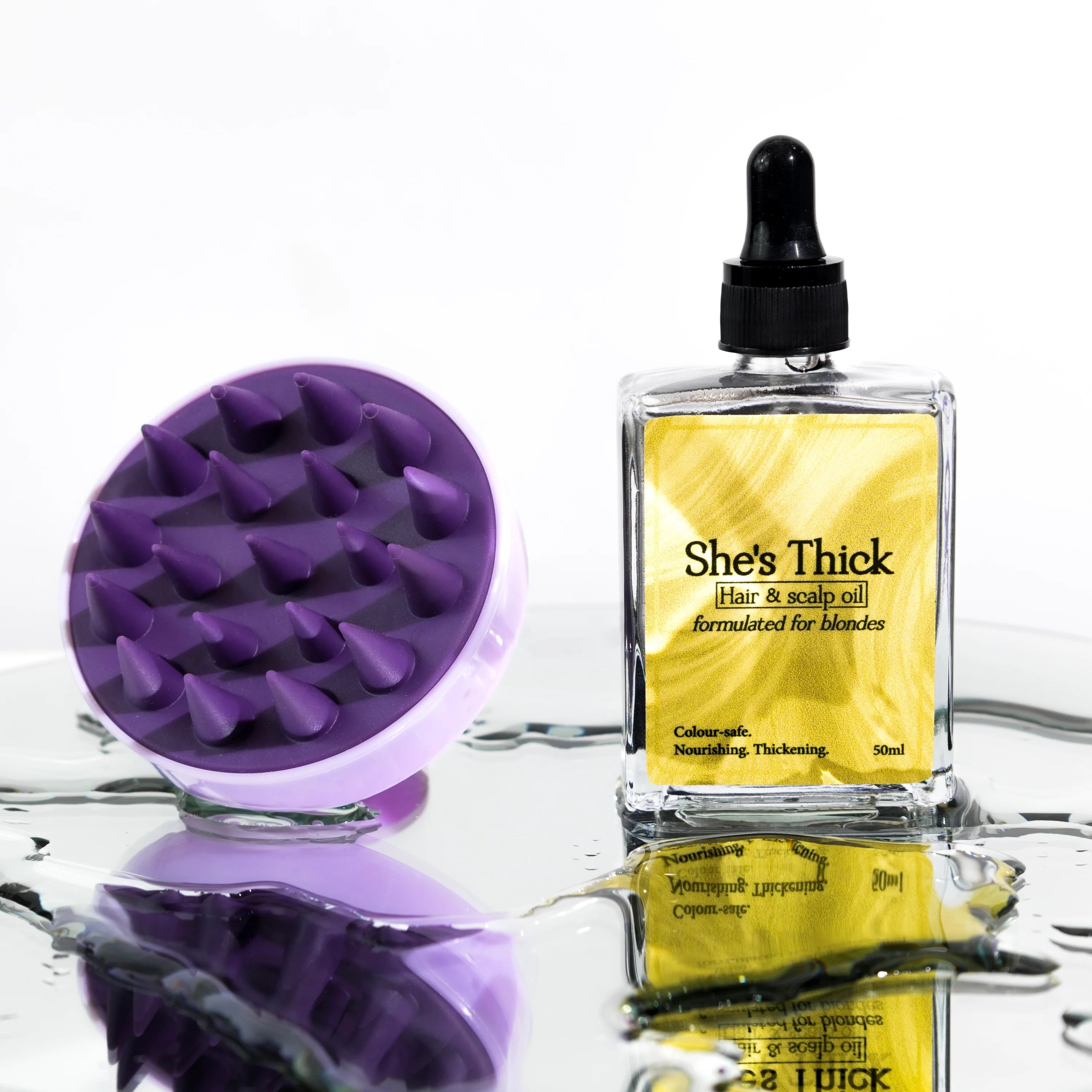 Hair Growth & Repair Bundle for Blondes – organic oil and scalp massager for blonde hair growth and repair