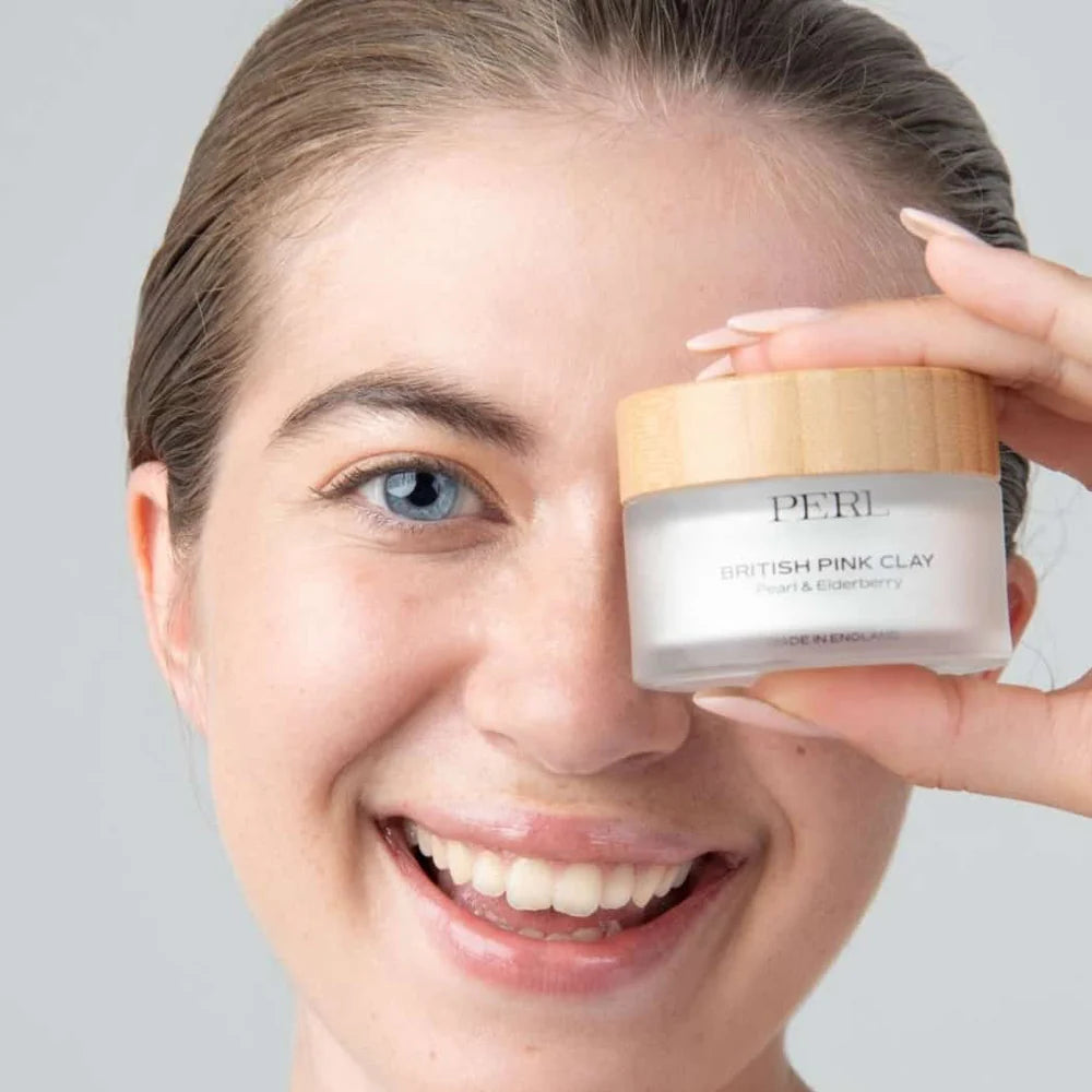 British Pink Clay Mask Refill — brightening detox clay treatment with pearl and elderberry