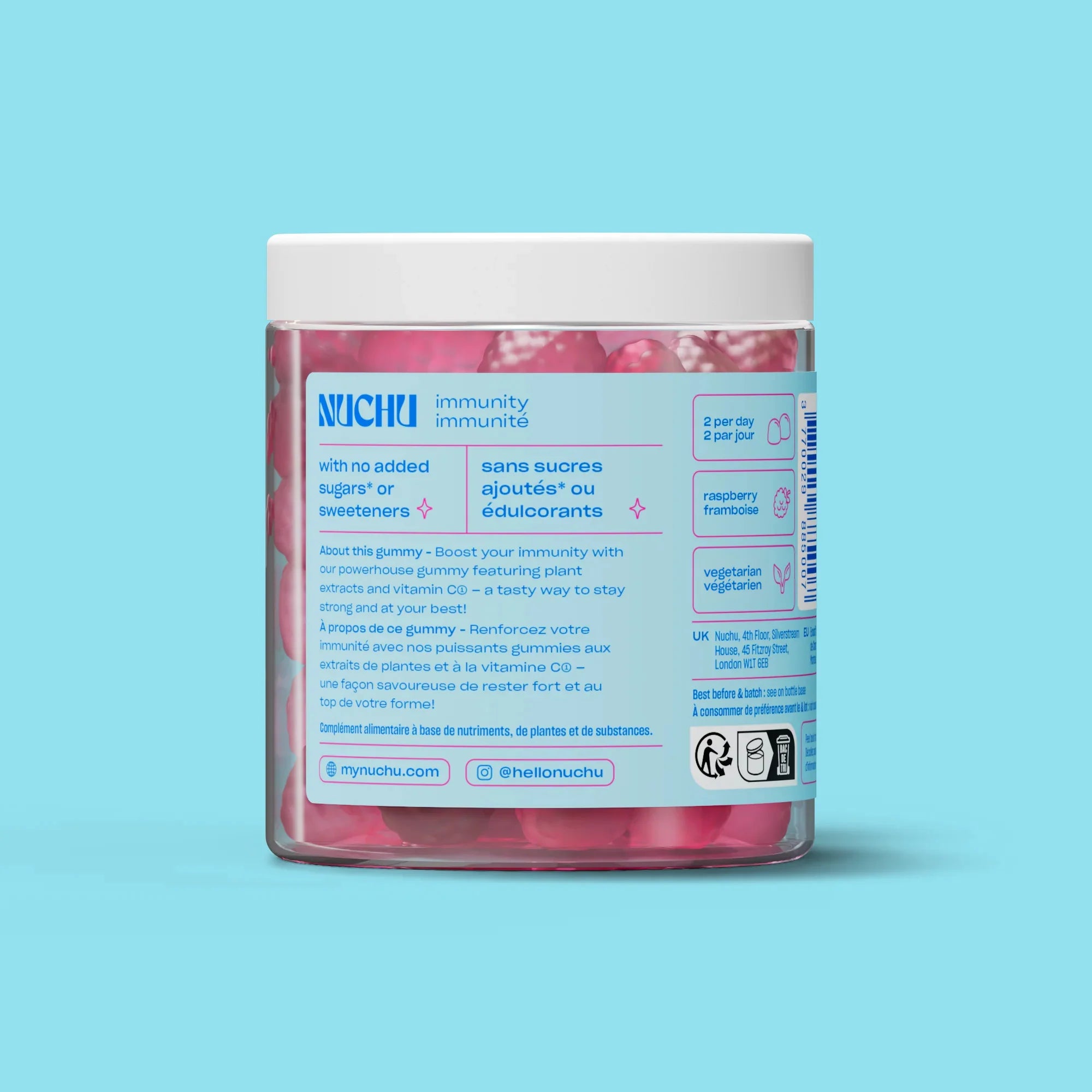 NUCHU Immunity Gummies with Vitamin C, Zinc & Elderberry for immune support