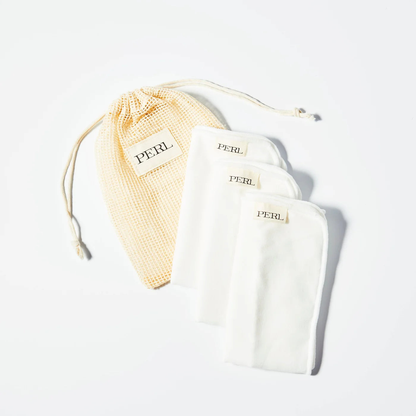 PERL Organic Muslin Cloths for gentle reusable face cleansing
