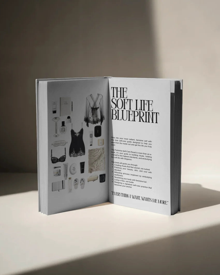 Becoming Her self-care e-book cover — Soft Life Blueprint, journaling prompts, daily planner (instant PDF download)